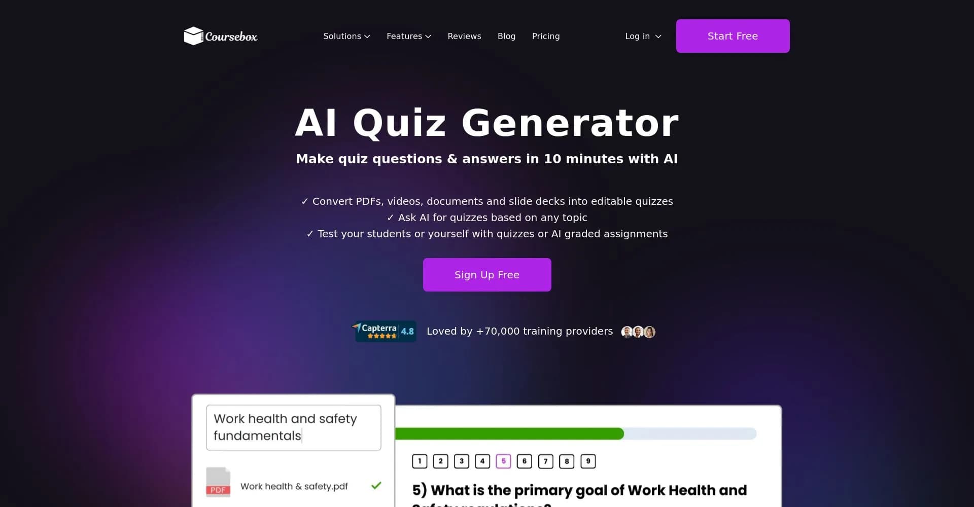 Coursebox AI Quiz Generator