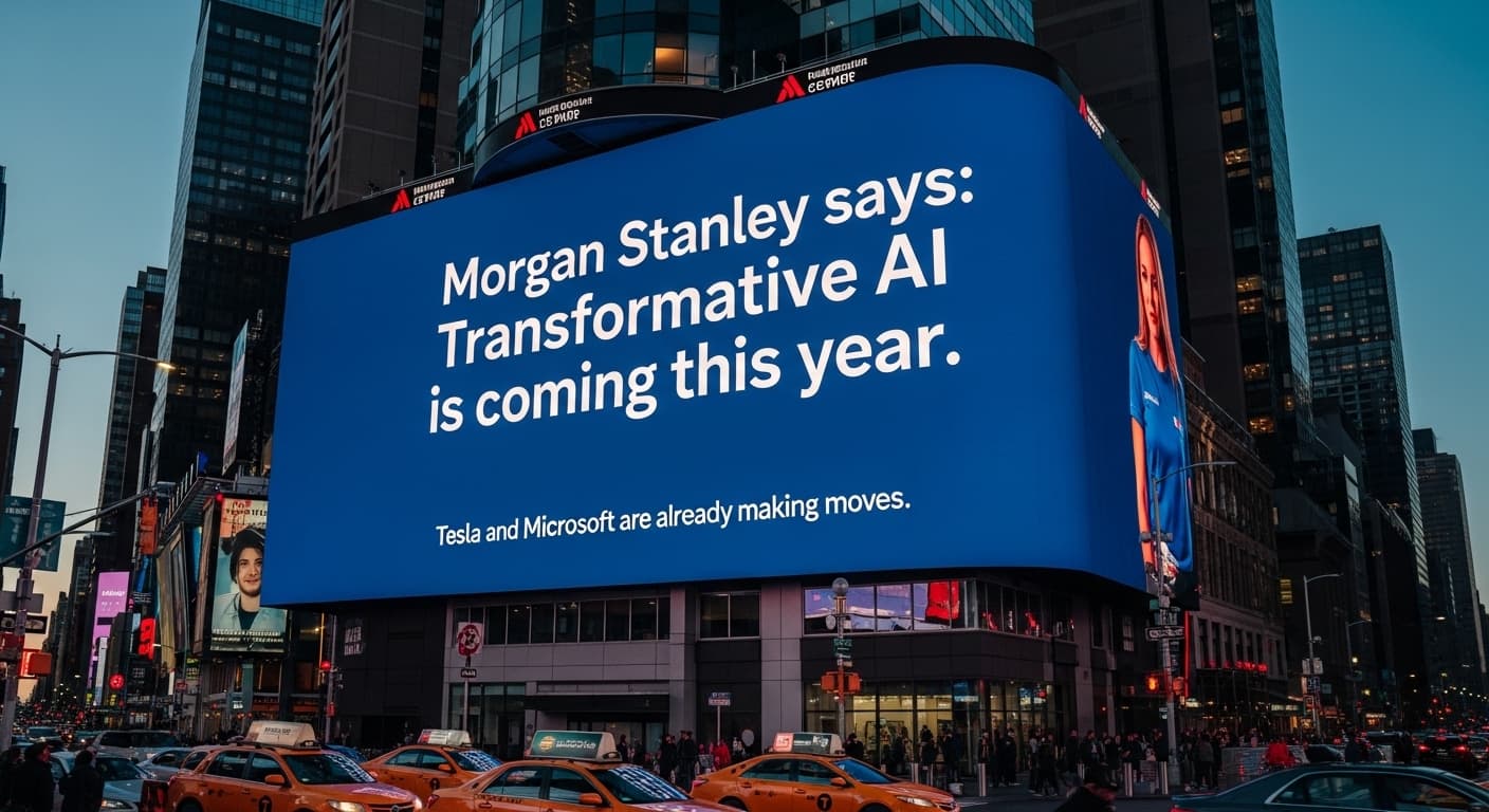 Morgan Stanley dice: la IA transformativa llega este año. Tesla y Microsoft ya se mueven.